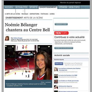 Noémie Bélanger chantera au Centre Bell | Le Reflet