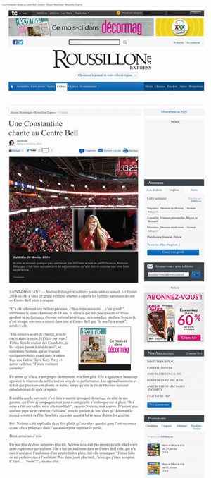 Noémie Bélanger : une voix qui sait se démarquer - Culture -